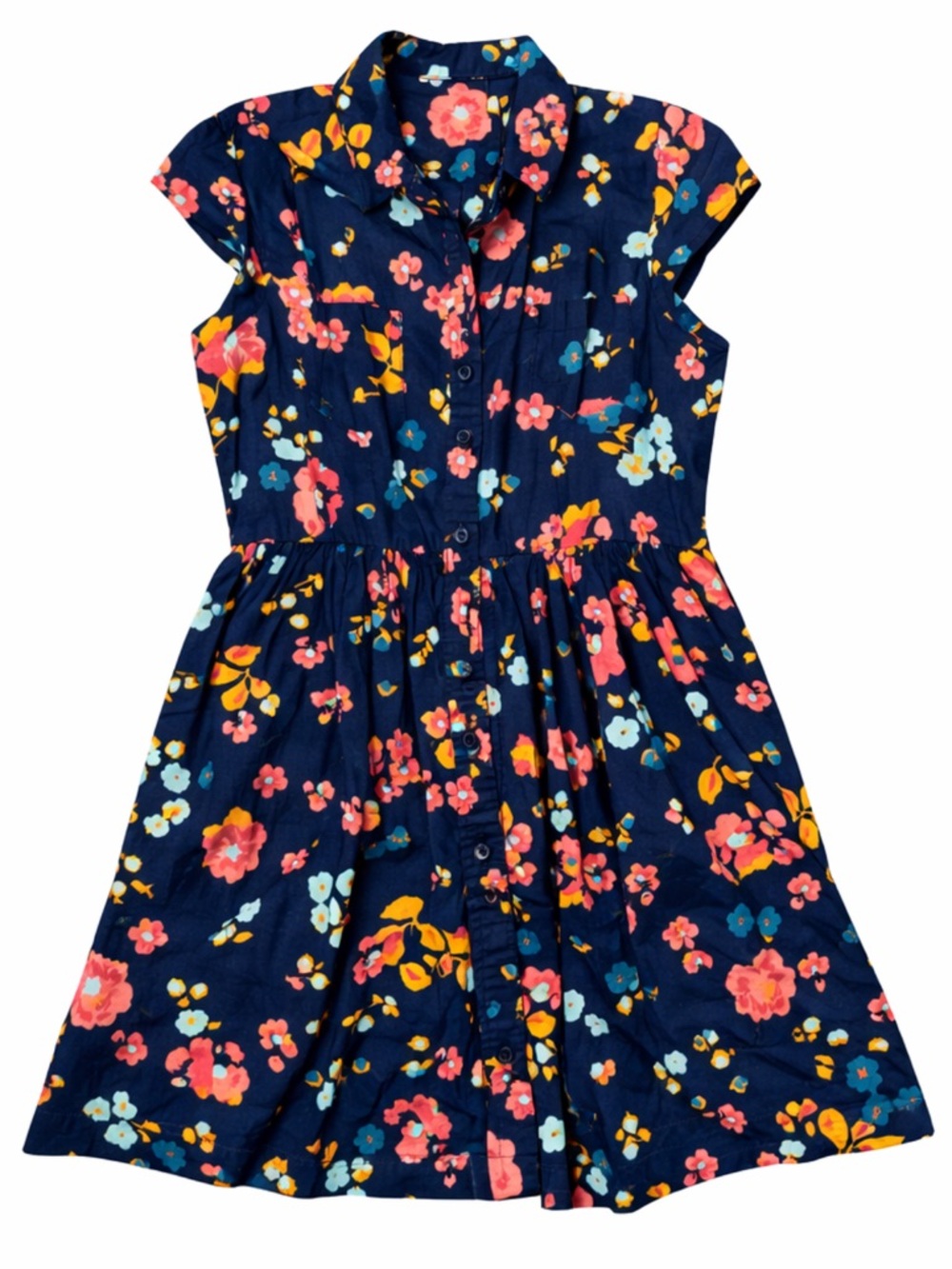 Arizona Jean Company Navy Floral Button-Front Dress